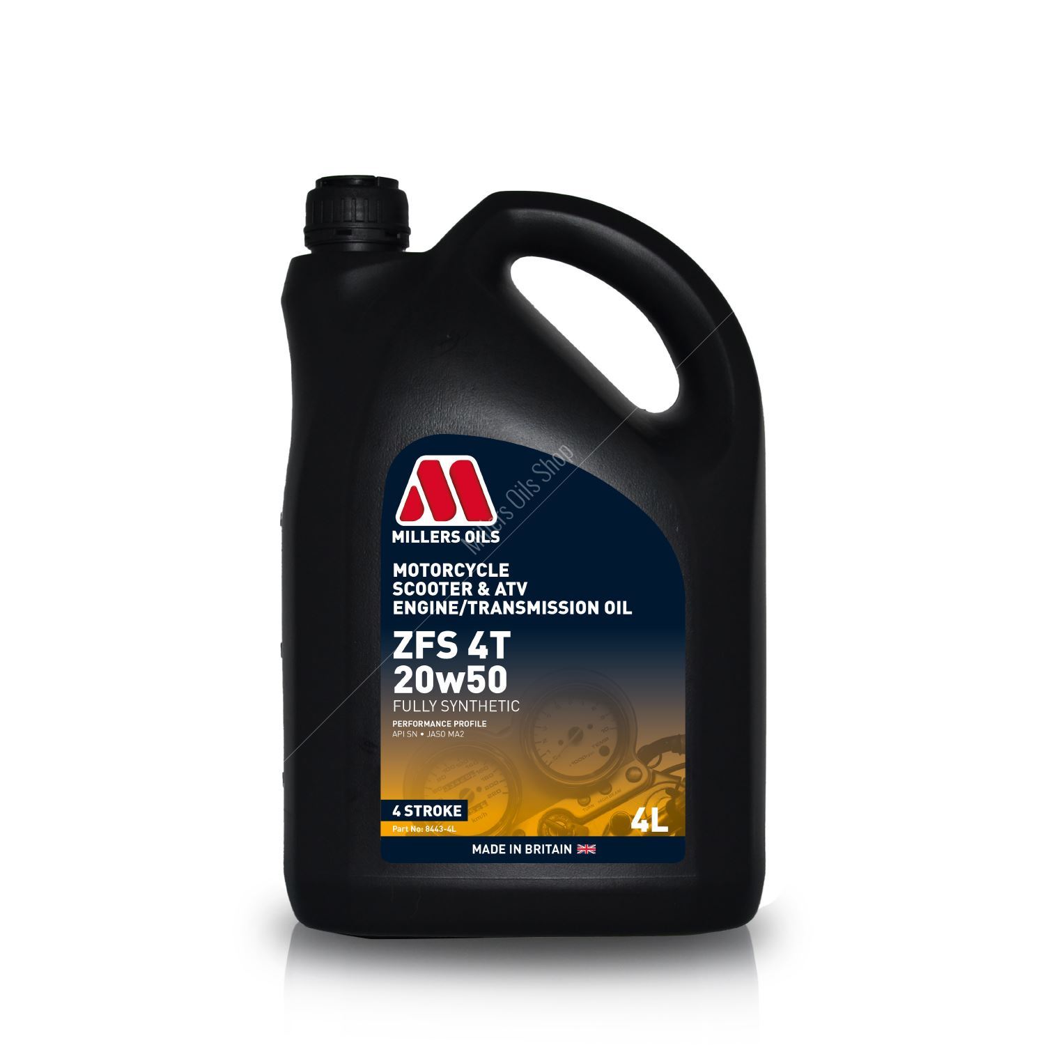 millers zfs 4t 20w50 motorcycle engine oil