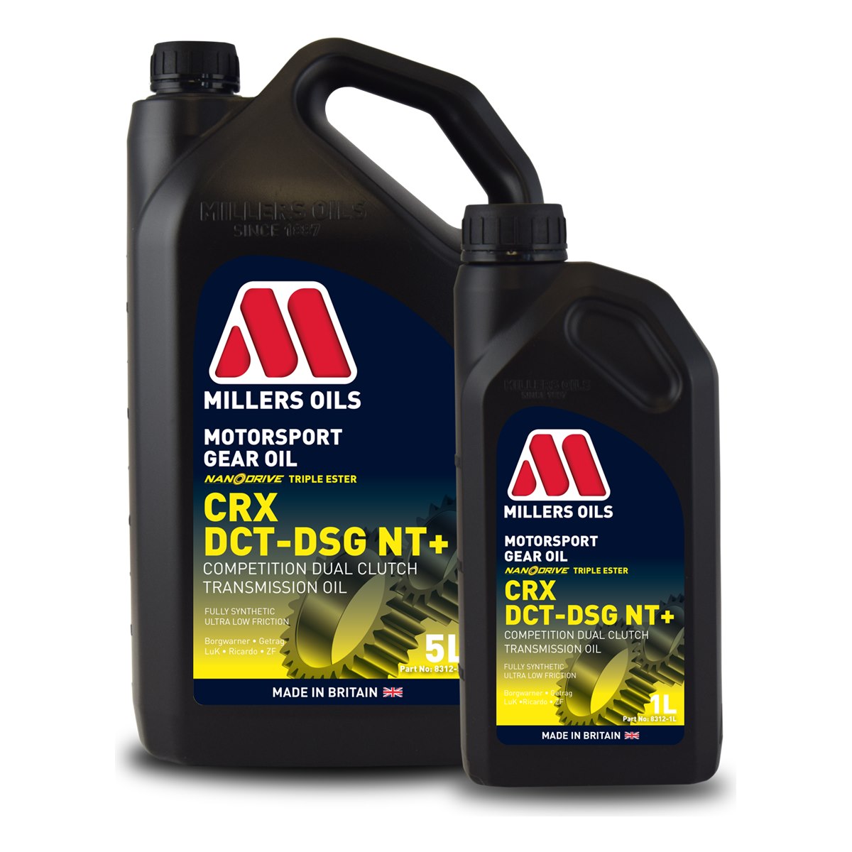 Millers CRX DCT-DSG NT+ competition dual clutch gear oil 1L and 5L