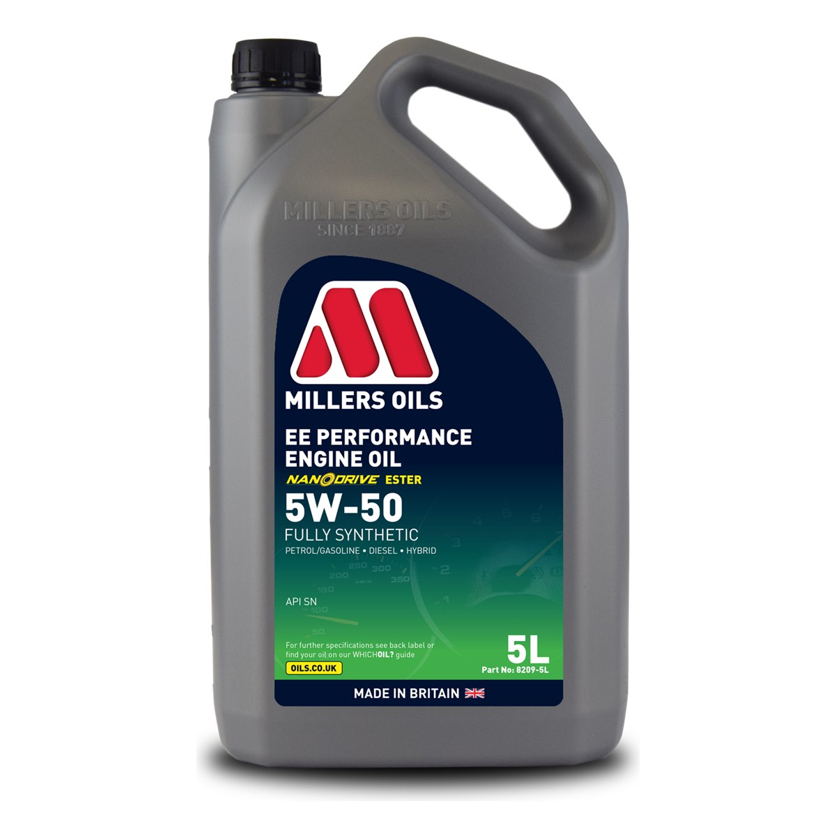 Millers EE Performance 5W-50 fully synthetic engine oil 5L can