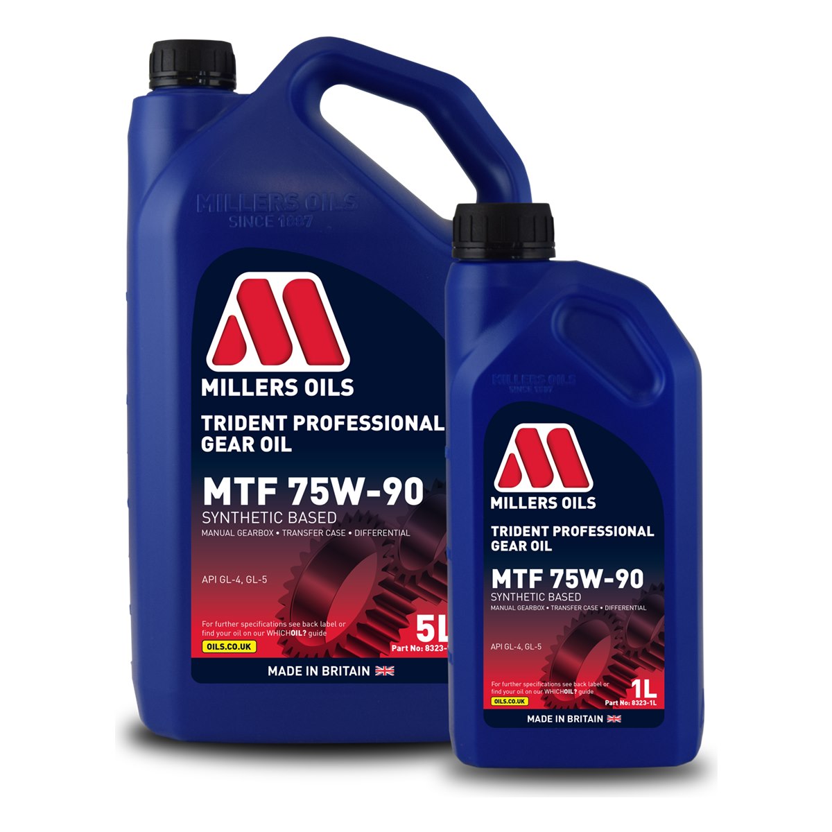 Millers Trident Professional MTF 75W-90 gear oil 1L and 5L