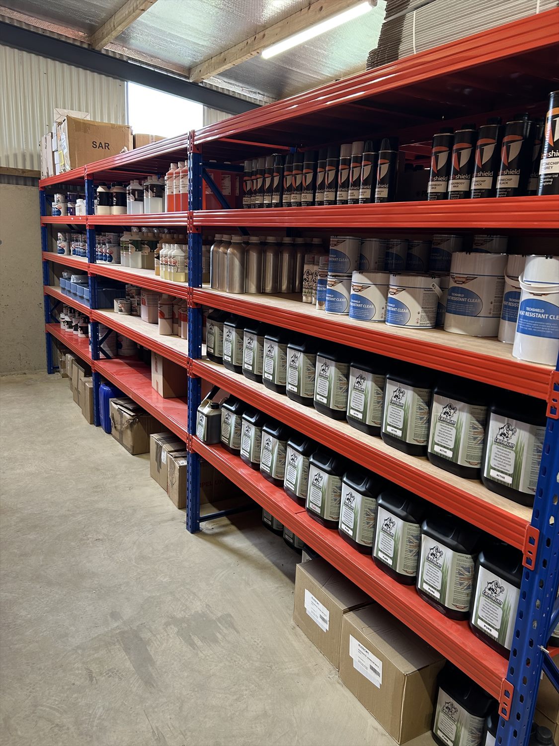 Millers Oils and Evans coolant stock at Liquid Technology’s Irish warehouse