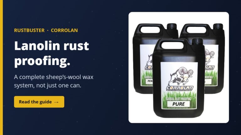 Corrolan lanolin rust proofing system: Penetrator, Pure and Active 5L