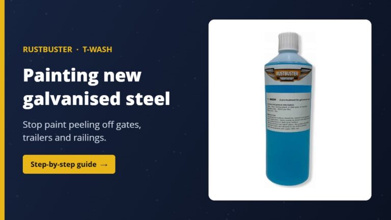 Painting new galvanised steel with Rustbuster T-Wash galvanised metal primer
