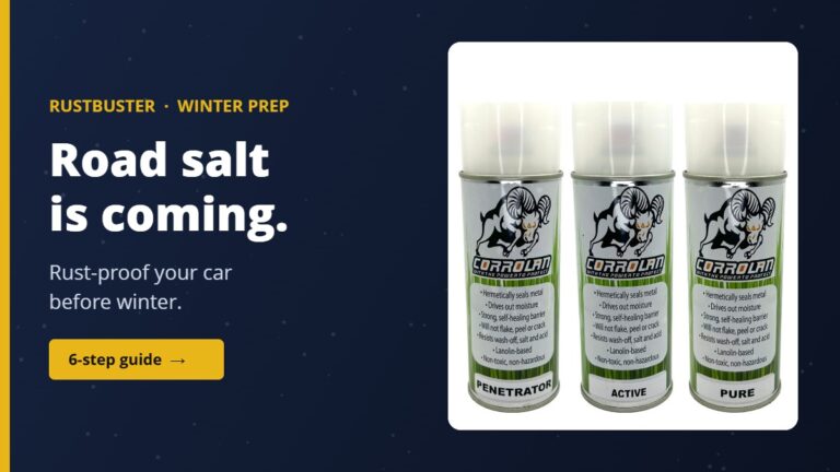 Road salt is coming: rust-proof your car before winter with Corrolan Penetrator, Active and Pure lanolin wax