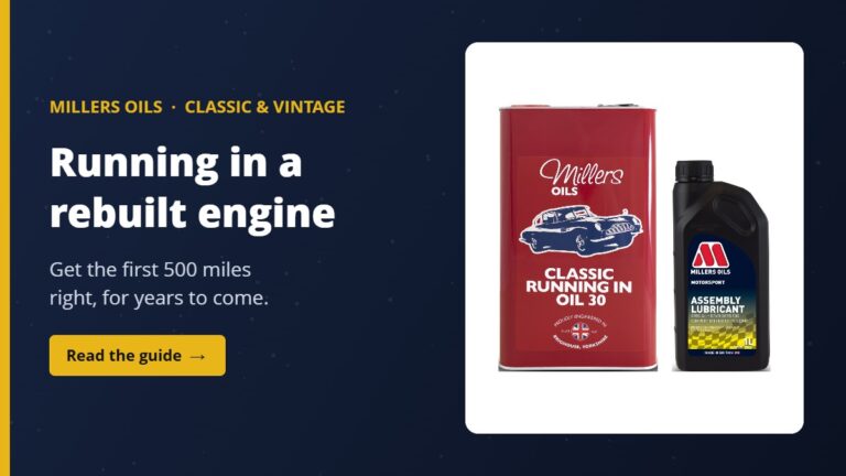 Millers Classic Running In Oil 30 and Millers Assembly Lubricant