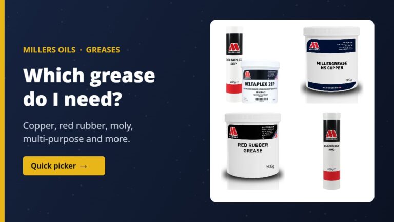 Which grease do I need? Millers Deltaplex 2EP, NS Copper, Red Rubber and Black Moly greases