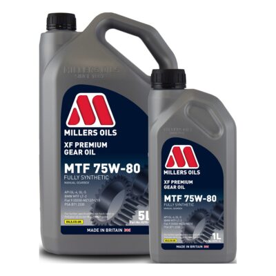 Millers Oils XF Premium MTF 75W-80 fully synthetic manual gearbox oil 1 litre and 5 litre