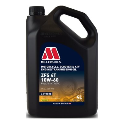 Millers Oils ZFS 4T 10W-60 fully synthetic motorcycle engine oil 4 litre